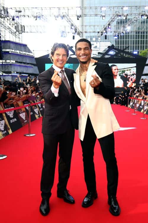 Tom Cruise and Greg Tarzan Davis attend the Korea Red Carpet for 