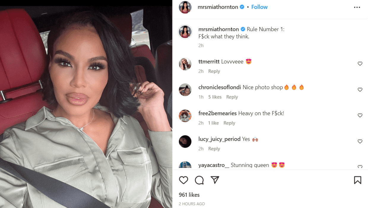 'RHOP' star Mia Thornton's Instagram post (Instagram/@mrsmiathornton)