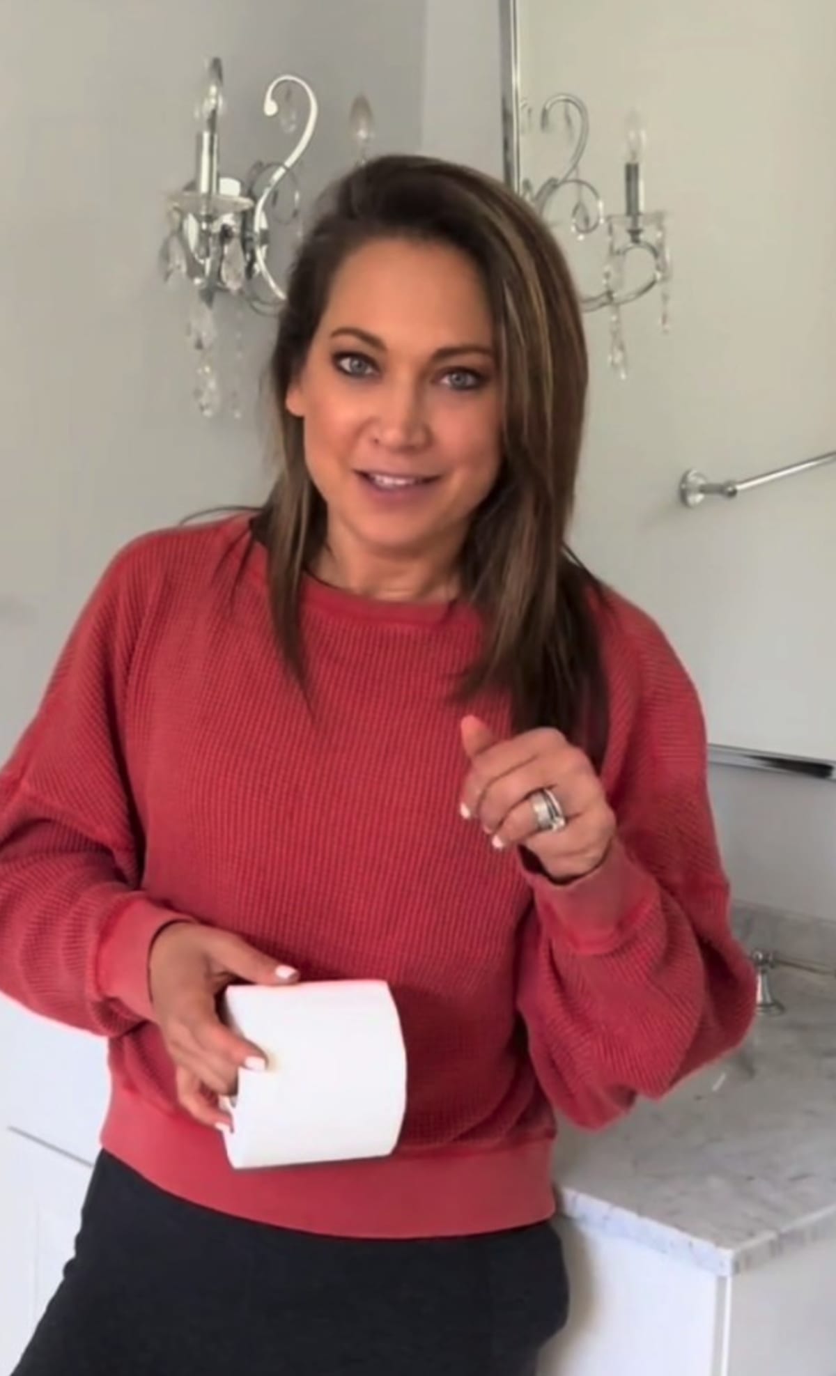 Ginger Zee revealed that toilet paper was a huge topic of discussion in her house (@gingerzee/TikTok)