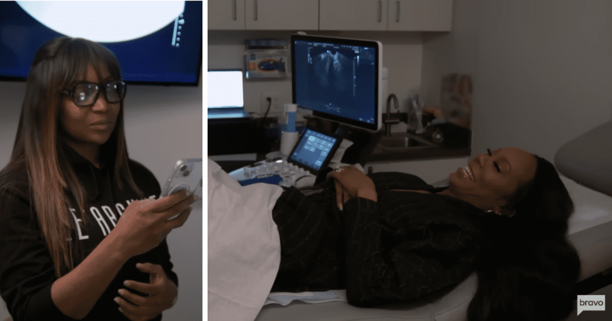 Marlo Hampton surprised Sanya Richards-Ross at prenatal checkup (YouTube/bravo)