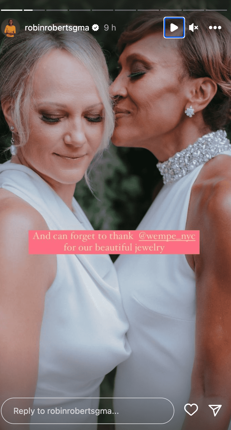 'GMA' Robin Roberst shared small glimpse from her wedding (@robinrobertsgma/Instagram)