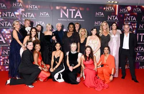 The team from 'This Morning', with the Best Daytime award in the winners' room at the National Television Awards 2022 at OVO Arena Wembley on October 13, 2022 in London, England.
