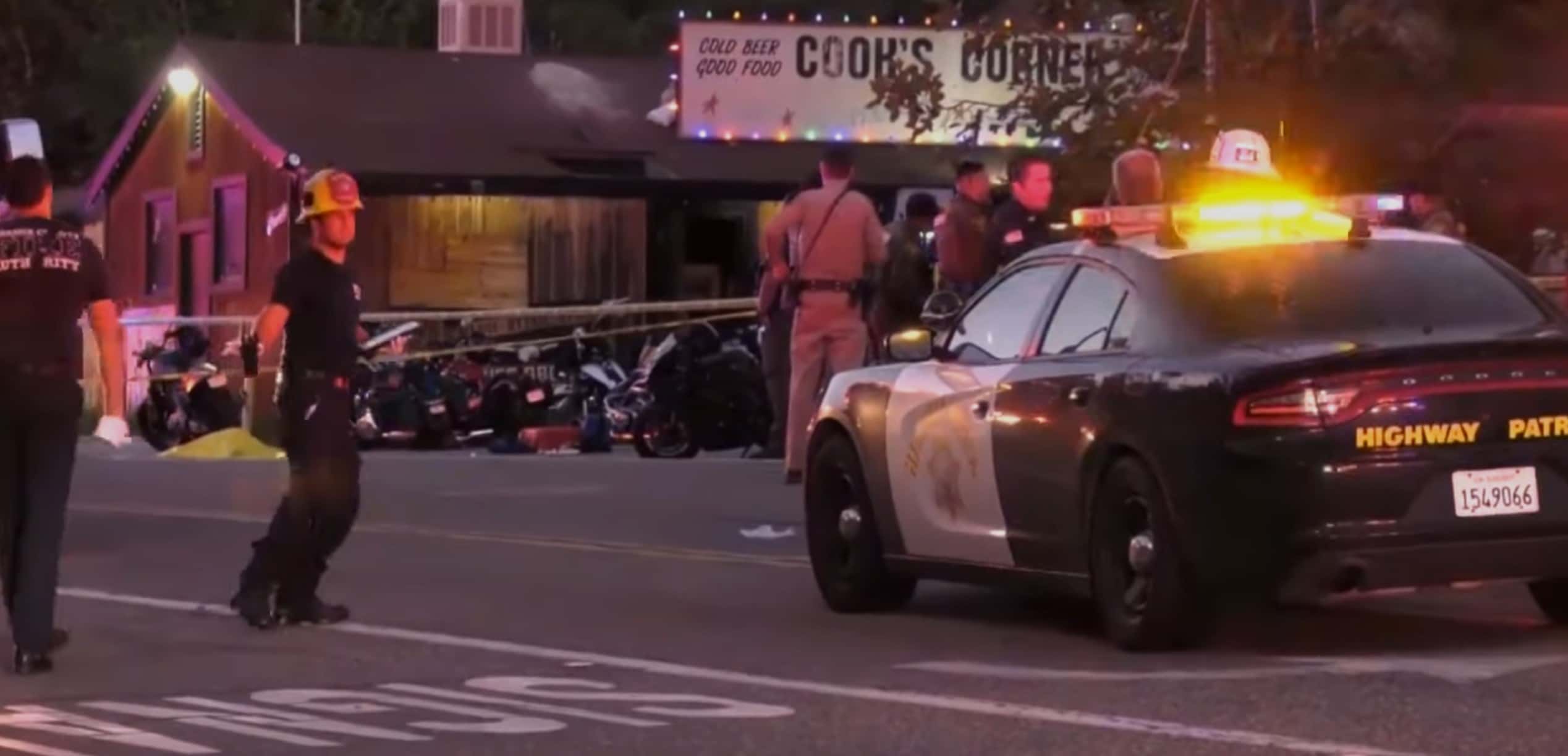 Four people including the gunman were killed in Cook's Corner shooting in California (WTVR CBS6 Screengrab)
