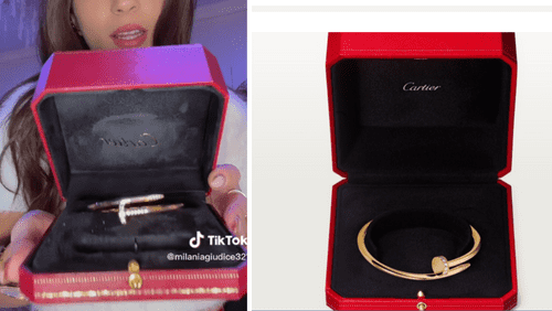 'RHONJ' star Teresa Giudice's husband Luis Ruelas Cartier gift compared to that on the original site (TikTok/@milaniagiudice321/Cartier)