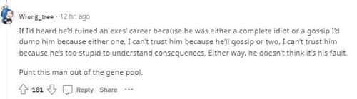 'I can't trust him,' claimed another user (ReddIt screenshot/ Wrong_tree)