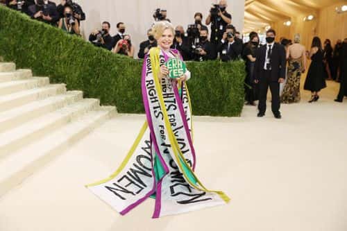 Carolyn B. Maloney attends The 2021 Met Gala Celebrating In America: A Lexicon Of Fashion at Metropolitan Museum of Art on September 13, 2021 in New York City.