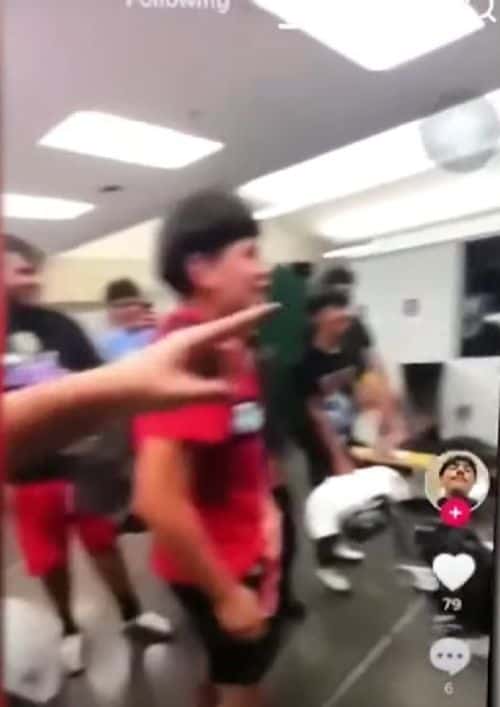 California high school players hold mock slave auction. (Photo via @alwaysgabe/Tiktok)