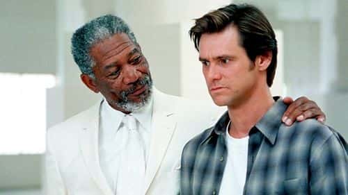 Morgan Freeman as the God and Jim Carrey as Bruce Nolan in 'Bruce Almighty' (Universal Pictures)