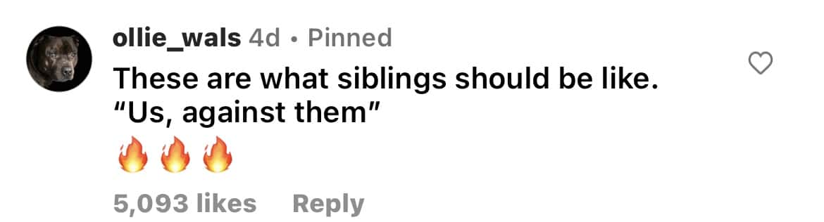 Comment section from the video (@tatebeliefs/Instagram) 