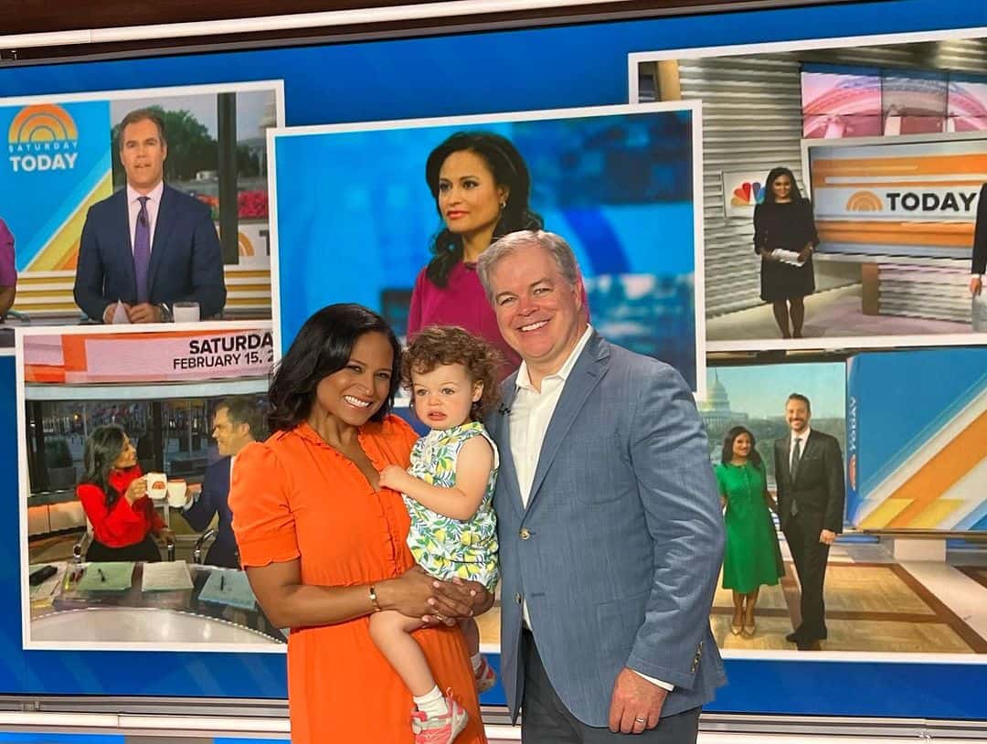 Kristen Welker was joined by husband John Hughes and daughter Margo for her send-off from 'Today' (@kirsten.welker/Instagram)