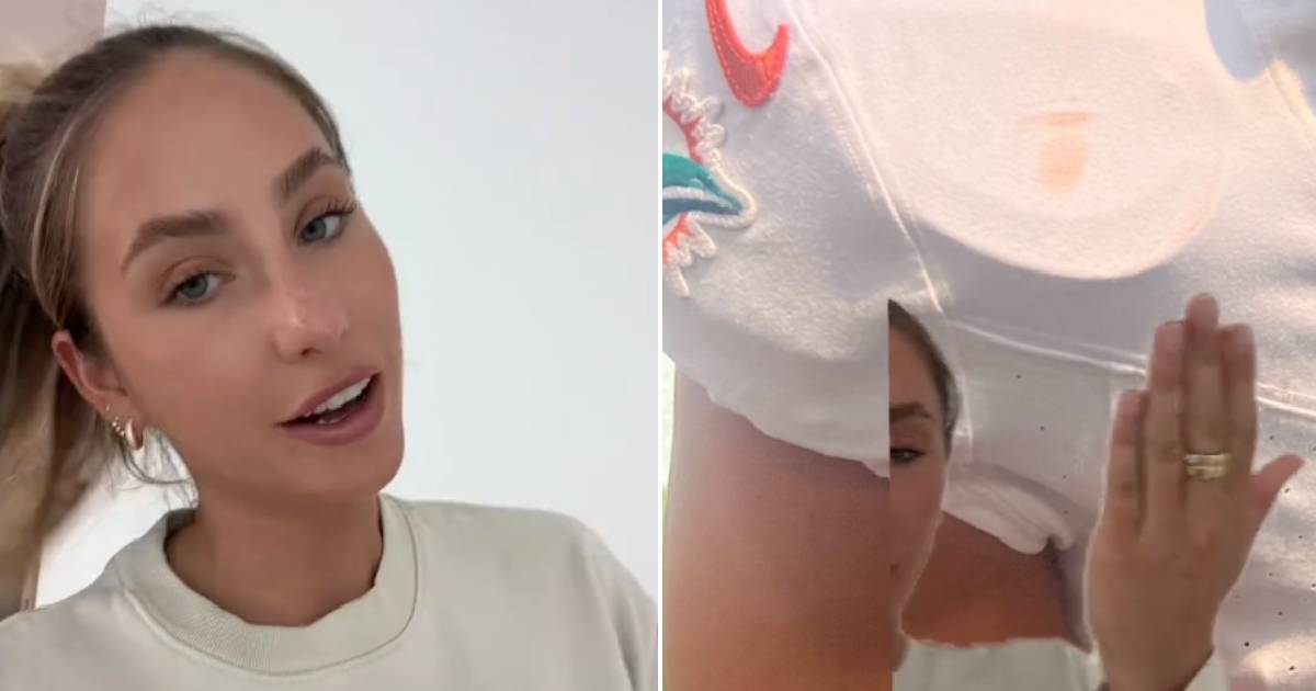 Alix Earle left makeup on NFL player's jersey (alixearle/ TikTok)