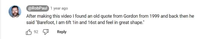 Gordon Ramsay's fan reacted to his height (Rob Paul/ YouTube)