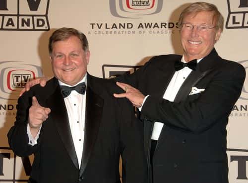 Actors Burt Ward and Adam West of 