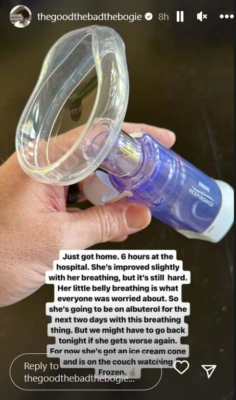 Breathing device (Instagram/@thegoodthebadthebogie)