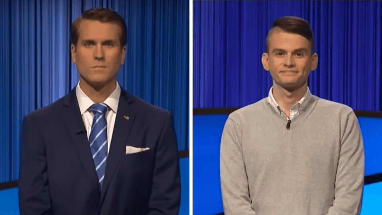 Contestants Taylor Clagett and Andrew Knowles (Jeopardy!/ABC)