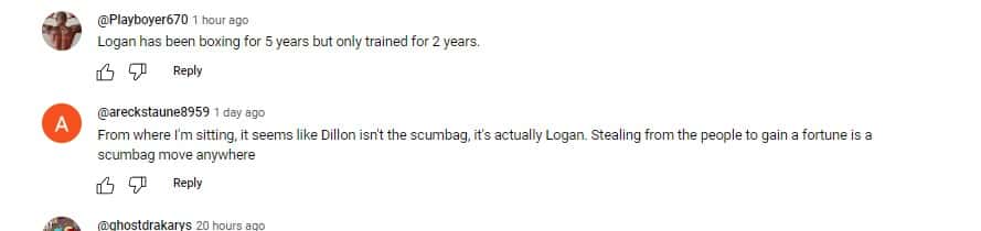 Comments on Logan Paul (@misfitsboxing/YouTube)