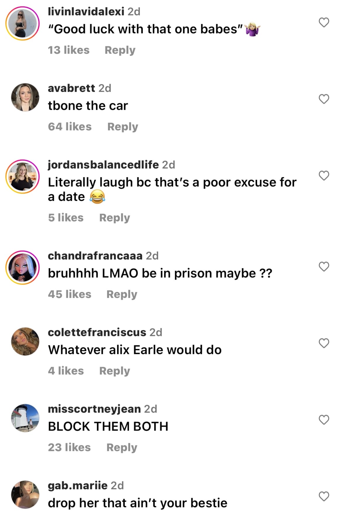 Comments on Hot Mess' IG post (@hotmess/Instagram)