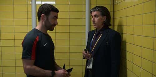 Brett Goldstein (Roy Kent) and James Lance (Trent Crimm) in a still from 'Ted Lasso' Season 3 (Apple TV+)