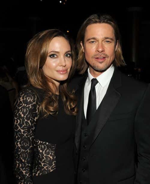 Actress/producer Angelina Jolie (L) and actor Brad Pitt attend the 23rd annual Producers Guild Awards at The Beverly Hilton hotel on January 21, 2012 in Beverly Hills, California.