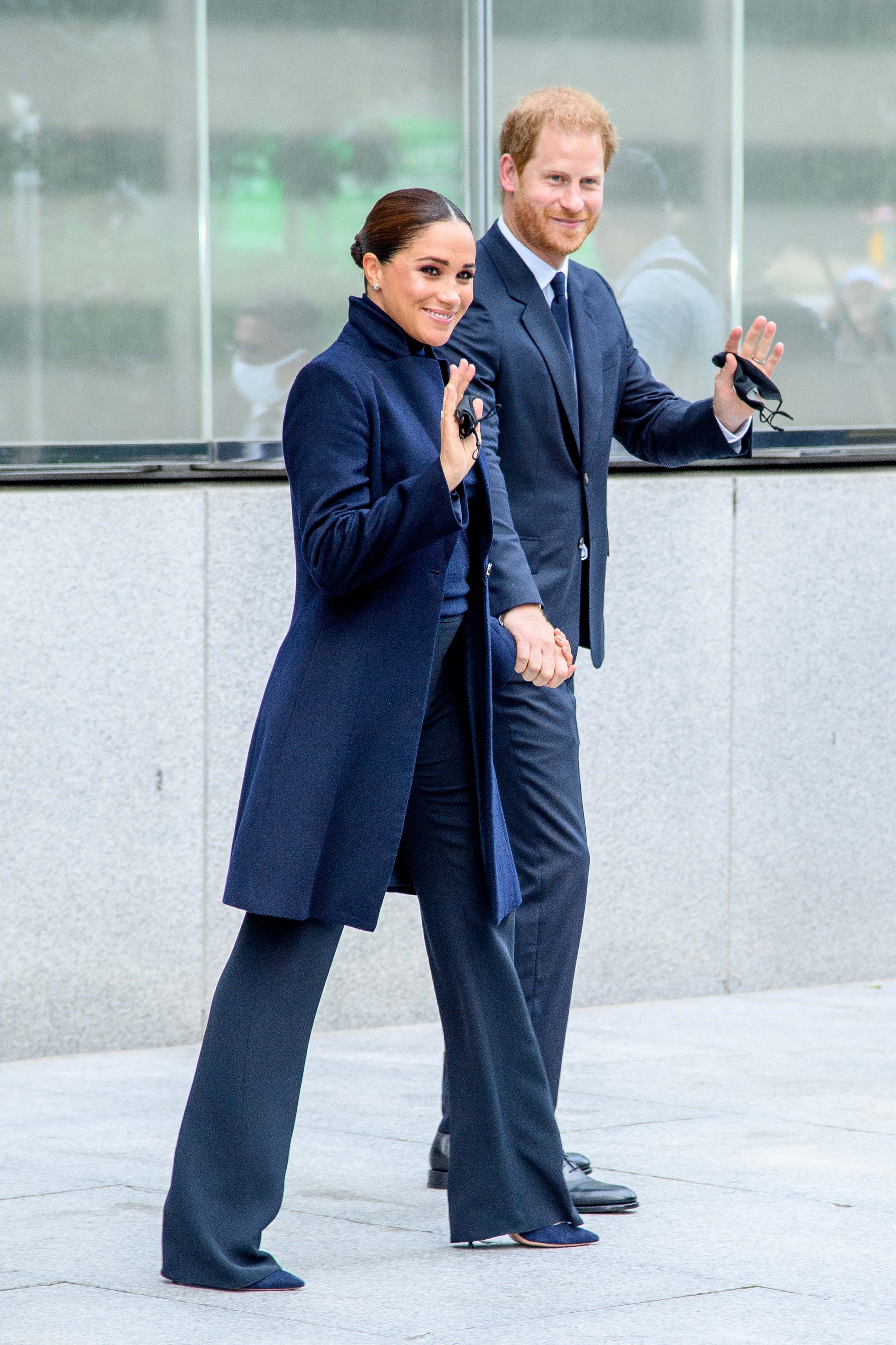 Meghan, Duchess of Sussex and Prince Harry, Duke of Sussex visit One World Observatory at One World Observatory on September 23, 2021 in New York City.