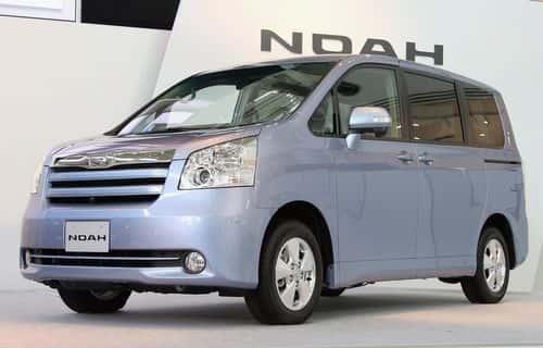 Toyota Motor Corporation's fully redesigned minivan, Noah, is on display during a press conference June 27, 2007 in Tokyo, Japan. Toyota announced the launch of completely redesigned 2 minivans, Voxy and Noah that would be available at dealers in Japan. The first generation Voxy and Noah released in November 2001 sold approximately 800,000 vehicles.