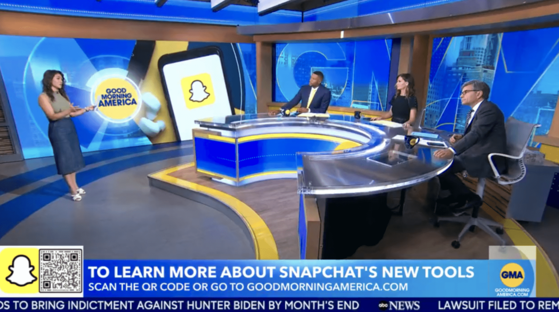 Erielle Reshef looked calm and put-together in a green tank top and long skirt (@GMA/Twitter)