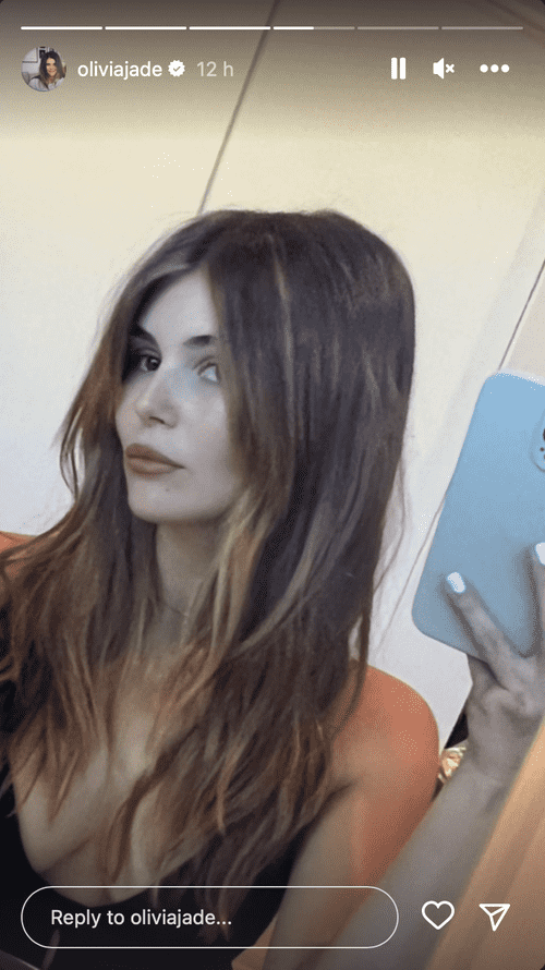 Olivia Jade showed off her sultry side wearing a tank top and striking a flirty pose  in an Instagram post on Monday, December 19 (oliviajade/Instagram)