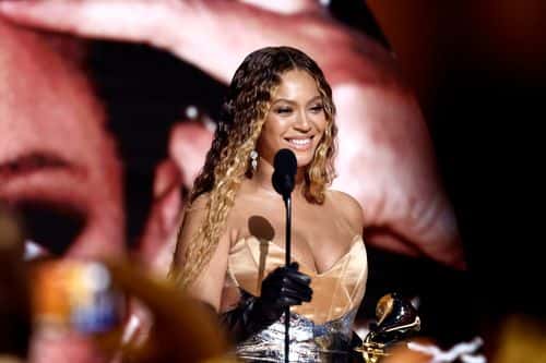 Beyoncé accepts Best Dance/Electronic Music Album for “Renaissance” onstage during the 65th GRAMMY Awards at Crypto.com Arena on February 05, 2023 in Los Angeles, California.