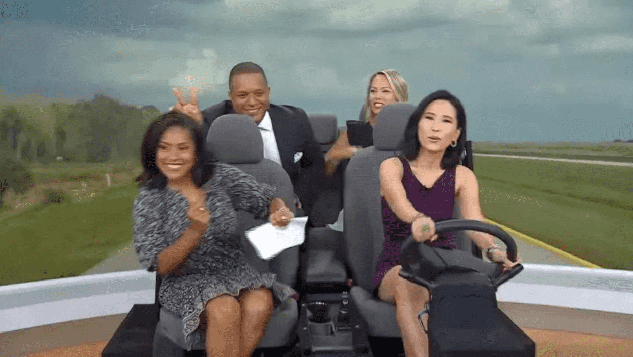 Craig Melvin makes bunny ears behind host Sheinelle Jones (NBC)