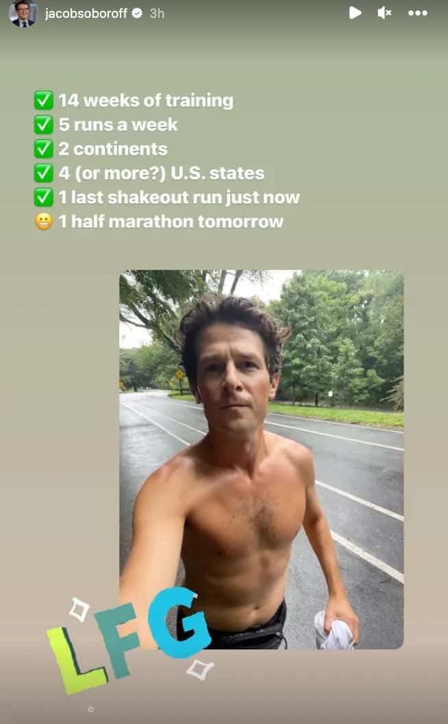 'Today' Jacob Soboroff shares toned abs after 14 weeks of training following his half marathon (@jacobsoboroff/Instagram)