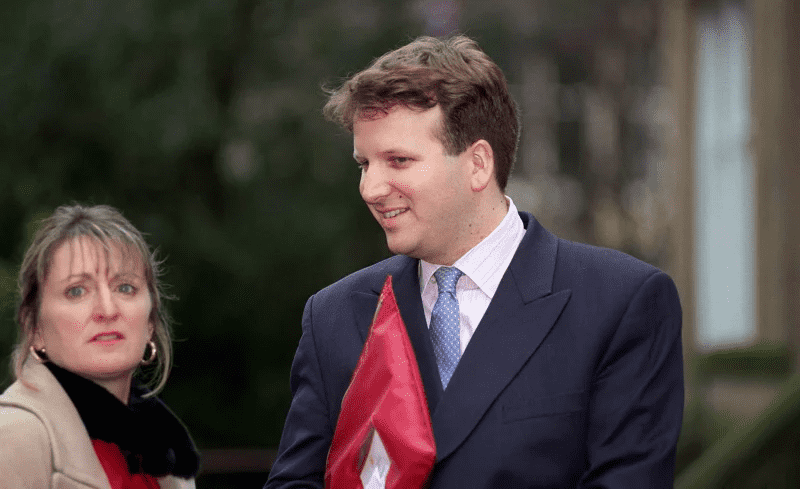 Sandy Henney, Press Secretary To The Prince Of Wales, And Mark Bolland, Deputy Private Secretary To The Prince Of Wales, In Sheffield On The Eve Of The Prince's 50th Birthday. (Tim Graham/Getty Images)