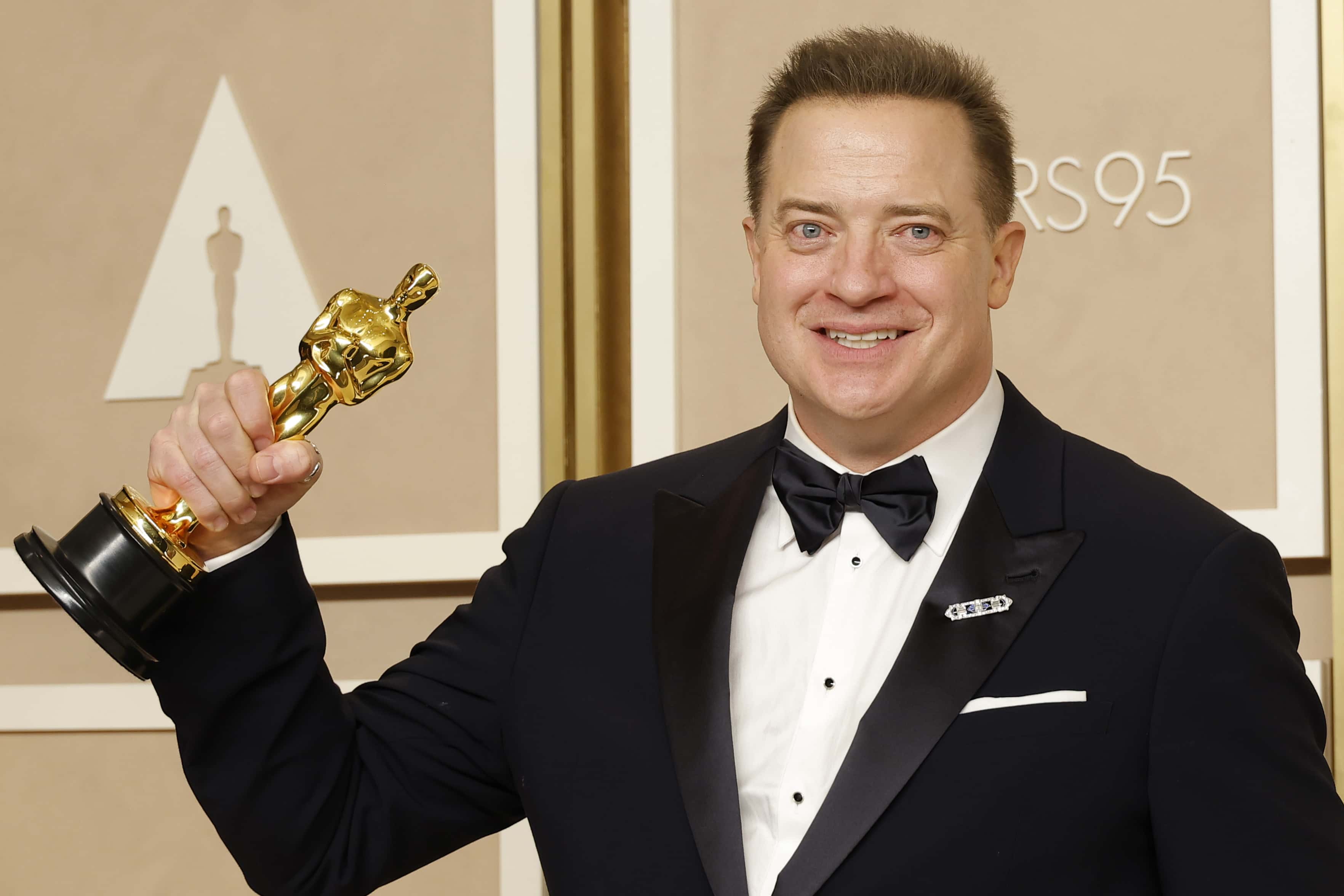 HOLLYWOOD, CALIFORNIA - MARCH 12: Brendan Fraser, winner of the Best Actor in a Leading Role award f