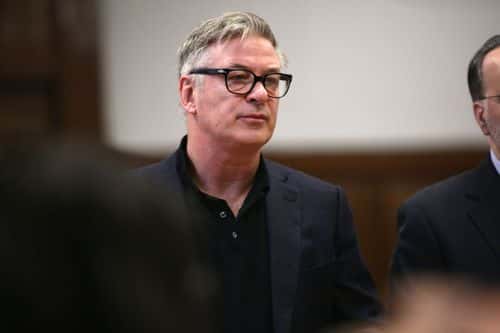 Actor Alec Baldwin appears on January 23, 2019 in Manhattan Criminal Court in New York City. Baldwin pleaded guilty to second-degree harassment related to an altercation he had with another man over a parking space in 2018.