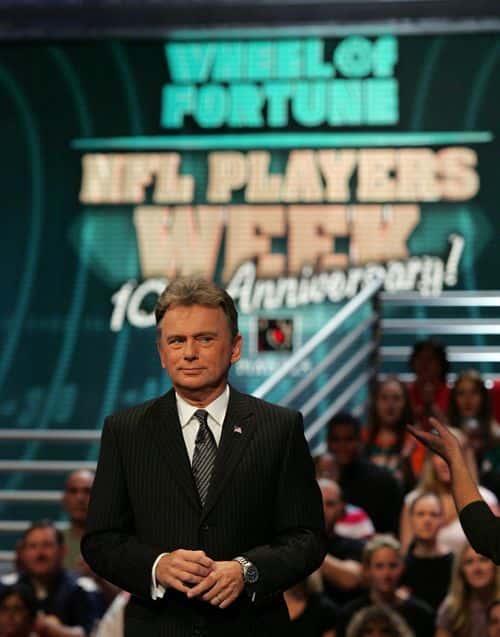 Host Pat Sajak performs during the NFL Players Week 10th Anniversary on Wheel Of Fortune on December 6, 2005 in Fort Lauderdale, Florida.