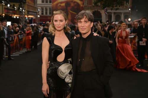 (L-R) Emily Blunt and Cillian Murphy attend the UK Premiere of 