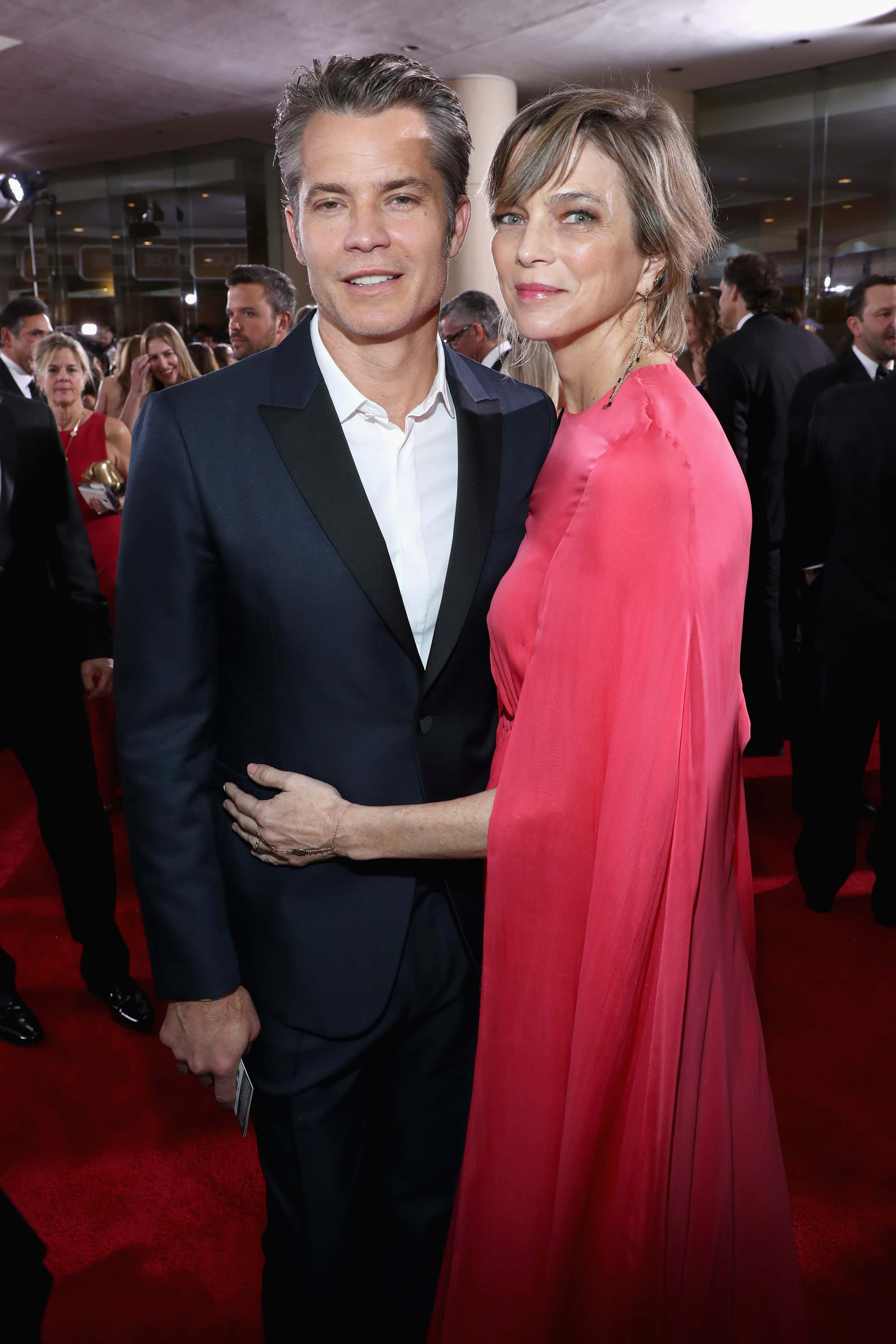 Actor Timothy Olyphant (L) and wife Alexis Knief at the 74th annual Golden Globe Awards sponsored by FIJI Water at The Beverly Hilton Hotel on January 8, 2017, in Beverly Hills, California. (Photo by Jonathan Leibson/Getty Images for FIJI Water)