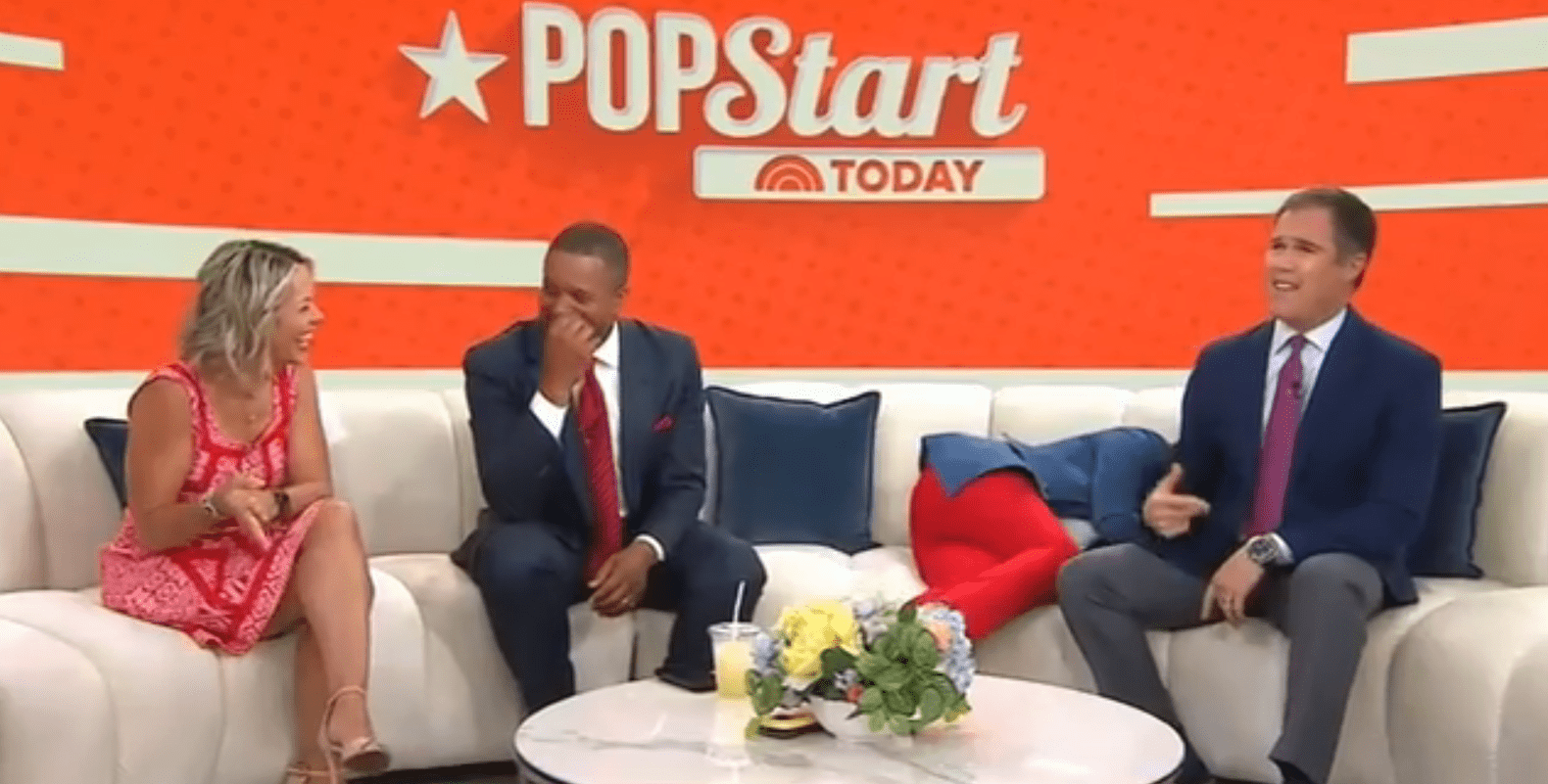 Dylan Dreyer, Craig Melvin and Sheinella Jones double down with laughter as Peter Alexander starts singing (NBC)