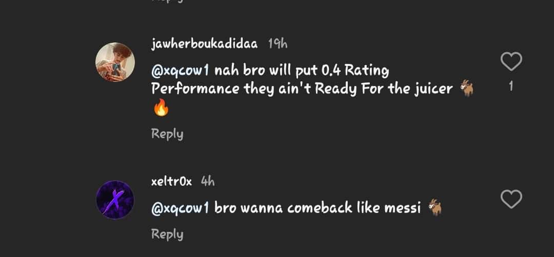 Comments on xQc (@xqcow1/Instagram) 