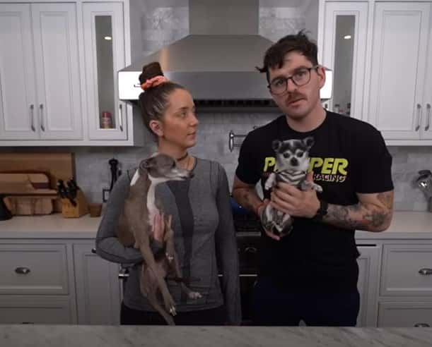 Jenna Marbles stands comparatively shorter than her husband Julien (JennaMarbles/YouTube)