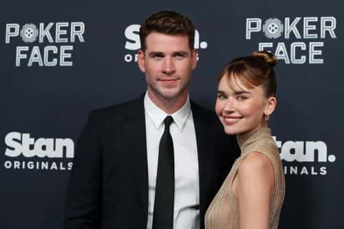 Liam Hemsworth and Gabriella Brooks attends the Australian Premiere of Poker Face at Hoyts Entertainment Quarter on November 15, 2022 in Sydney, Australia.