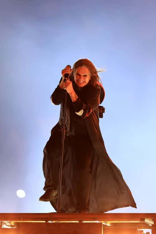 Ozzy Osbourne of Black Sabbath performs during the Birmingham 2022 Commonwealth Games Closing Ceremony at Alexander Stadium on August 08, 2022 on the Birmingham, England.