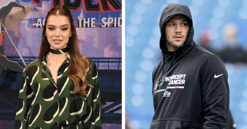 Hailee Steinfeld and Josh Allen were photographed for the first time in public on May 25, 2023 (Jon Kopaloff, Bryan M. Bennett/Getty Images)