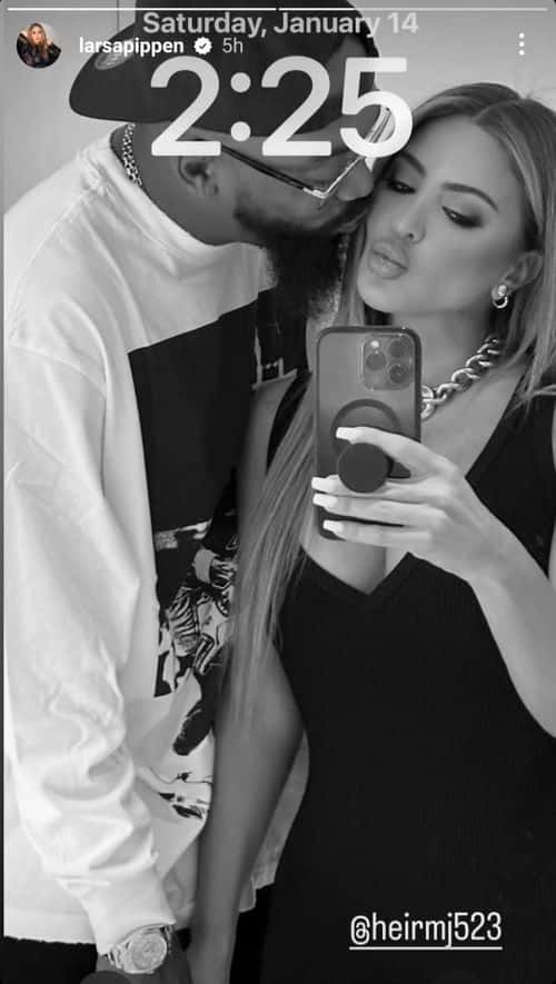 'RHOM' star Larsa Pippen uploads the screenshot of her photo wallpaper photo with Marcus Jordan (Insatgram/@larsapippen)