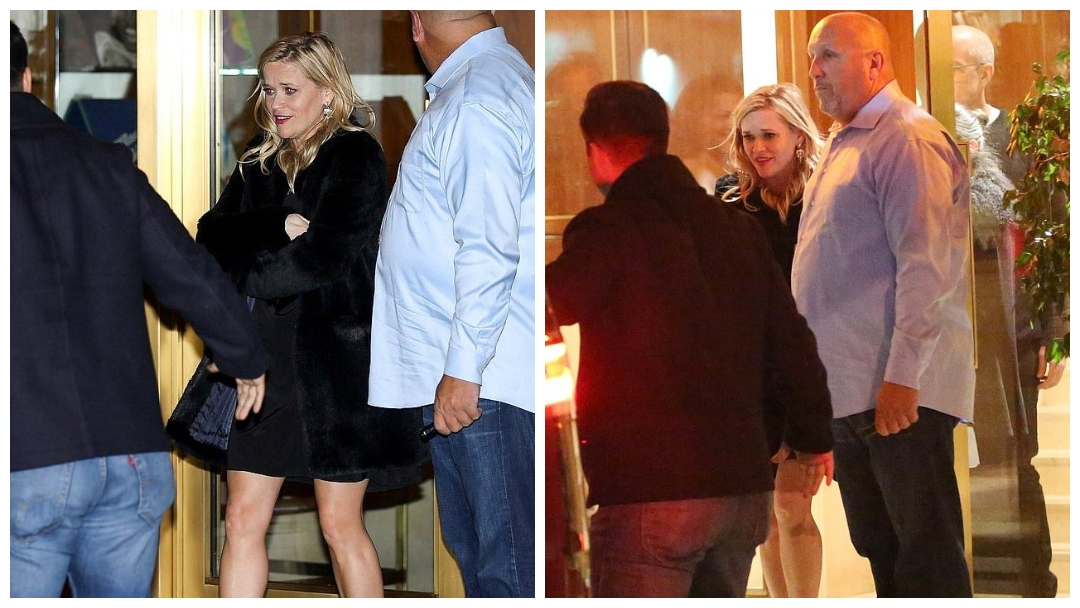 The 'Cruel Intentions' actress, who had donned a pair of black sky-scraper heels with her all-black ensemble, appeared to have over-indulged as she lost her balance and fell down the staircase. (Source: Twitter)