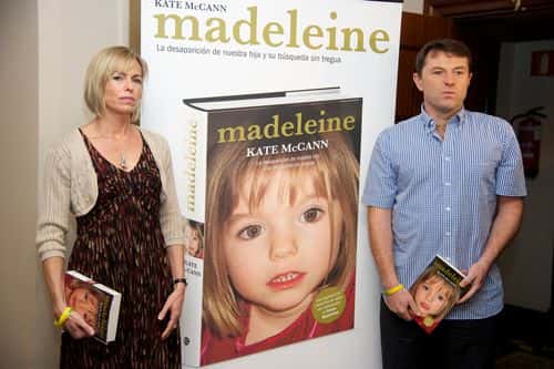 Kate McCann and Gerry McCann pose during the launch of Kate McCann's book