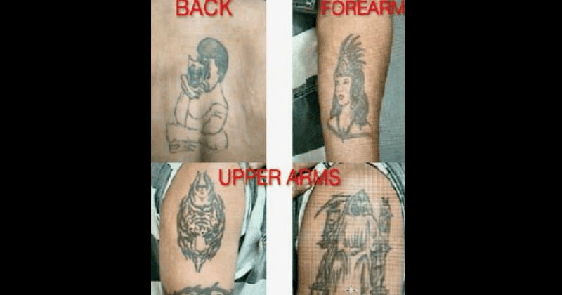 Tattoos found on Francisco Oropesa's body (Facebook/ San Jacinto County Sheriff’s Office)