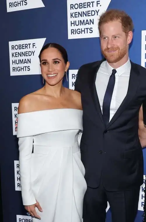 NEW YORK, NEW YORK - DECEMBER 06  Meghan, Duchess of Sussex and Prince Harry, Duke of Sussex attend the 2022 Robert F. Kennedy Human Rights Ripple of Hope Gala at New York Hilton on December 06, 2022 in New York City. (Photo by Mike Coppola/Getty Images for&nbsp;2022 Robert F. Kennedy Human Rights Ripple of Hope Gala)