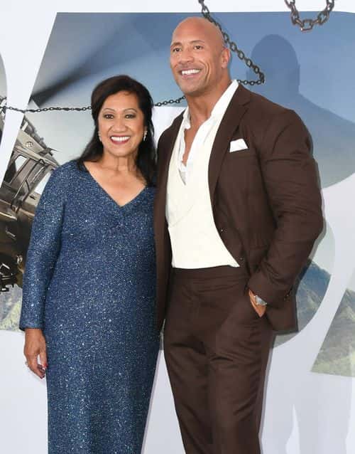 Dwayne Johnson and mom Ata Johnson attend the Premiere Of Universal Pictures'