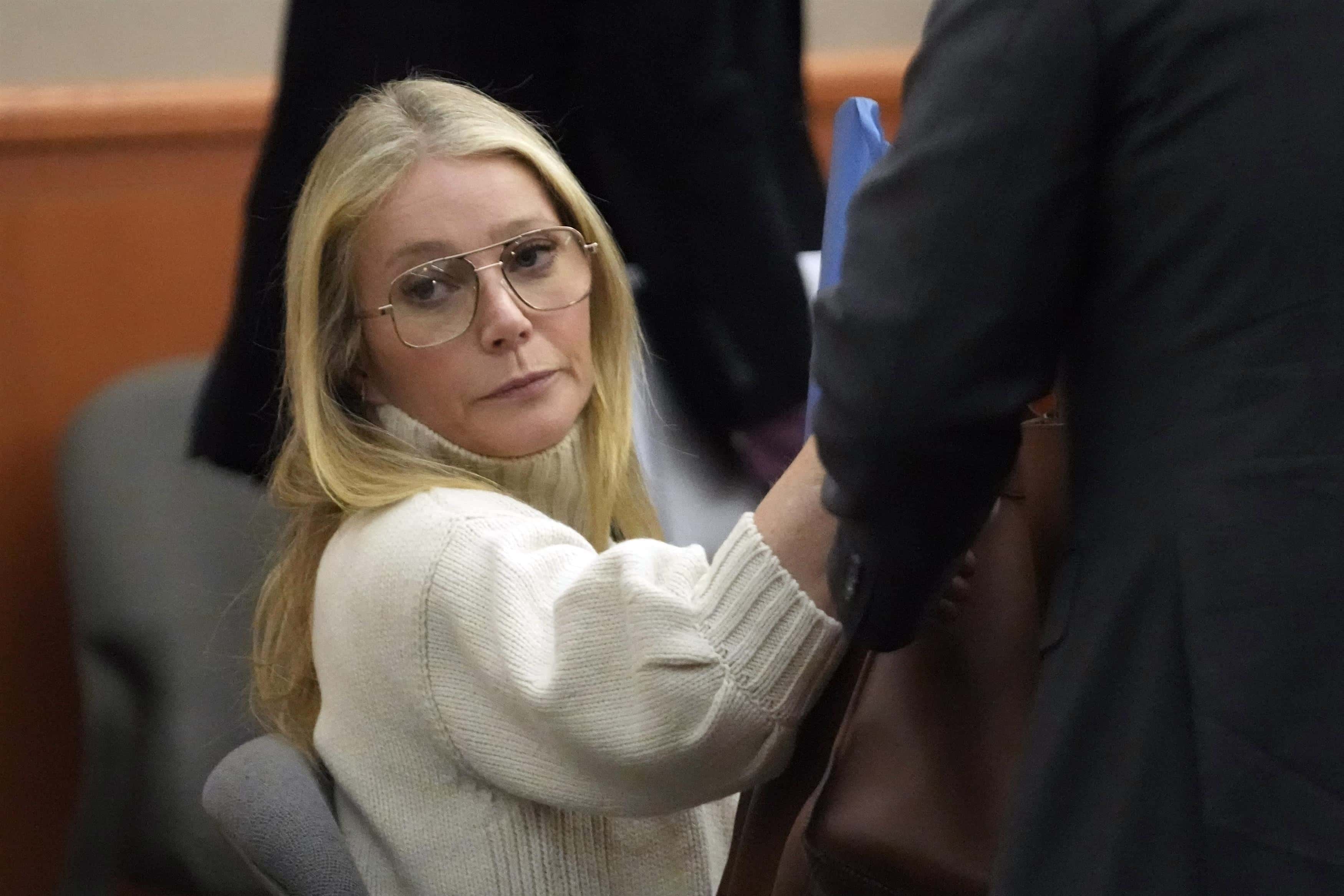 Gwyneth Paltrow attended the first day of the trial, sporting an aviator-style reading glass (Backgrid)