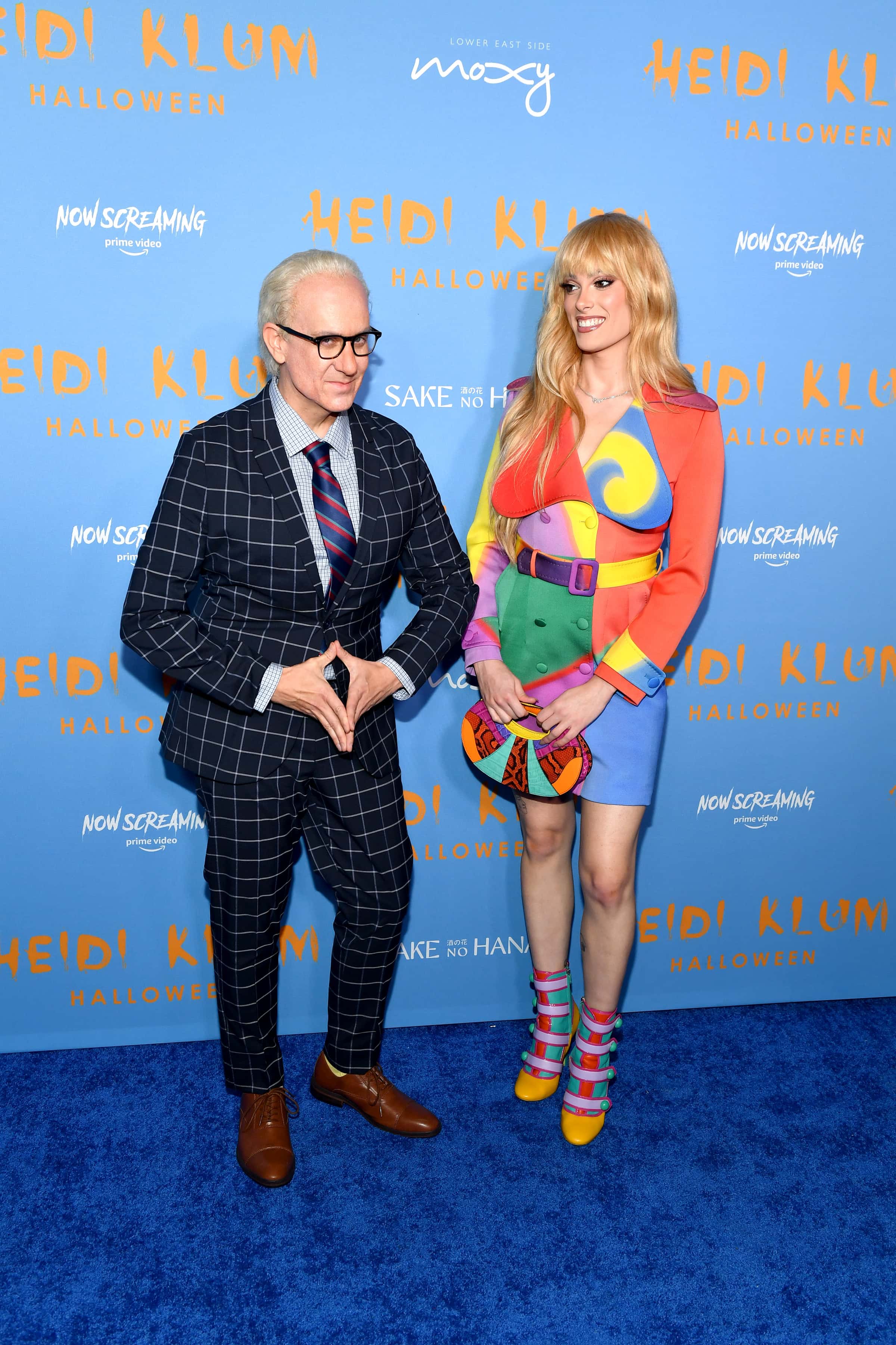 (L-R) Jeremy Scott and Gigi Goode attend Heidi Klum's 21st Annual Halloween Party presented by Now Screaming x Prime Video and Baileys Irish Cream Liqueur at Sake No Hana at Moxy Lower East Side on October 31, 2022 in New York City.